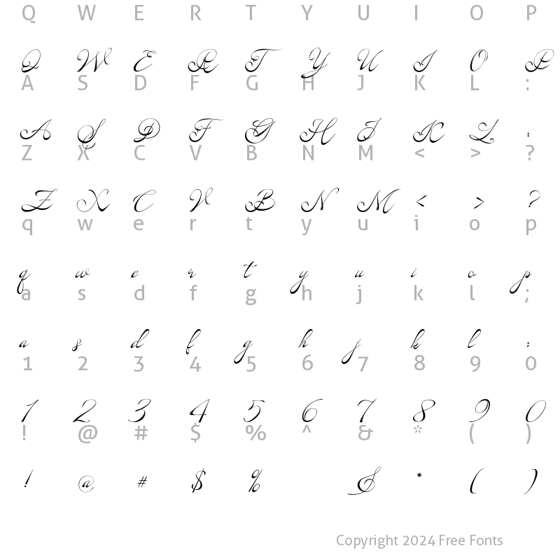 Character Map of Muliya tat Regular