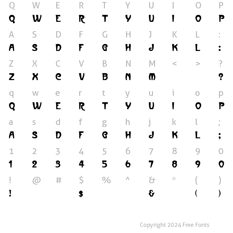 Character Map of MullinsCaps Bold