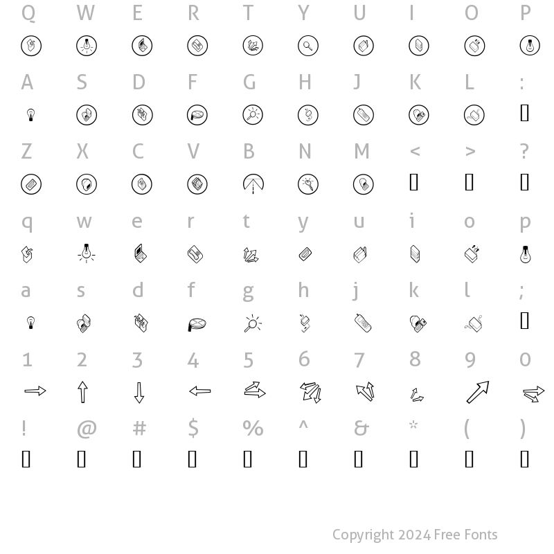 Character Map of Multimedia Bitz