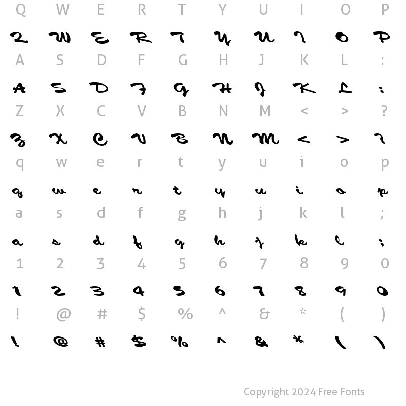 Character Map of MultiScript Bold