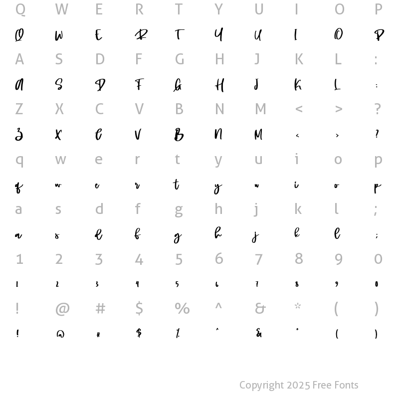 Character Map of Mulyadi Regular