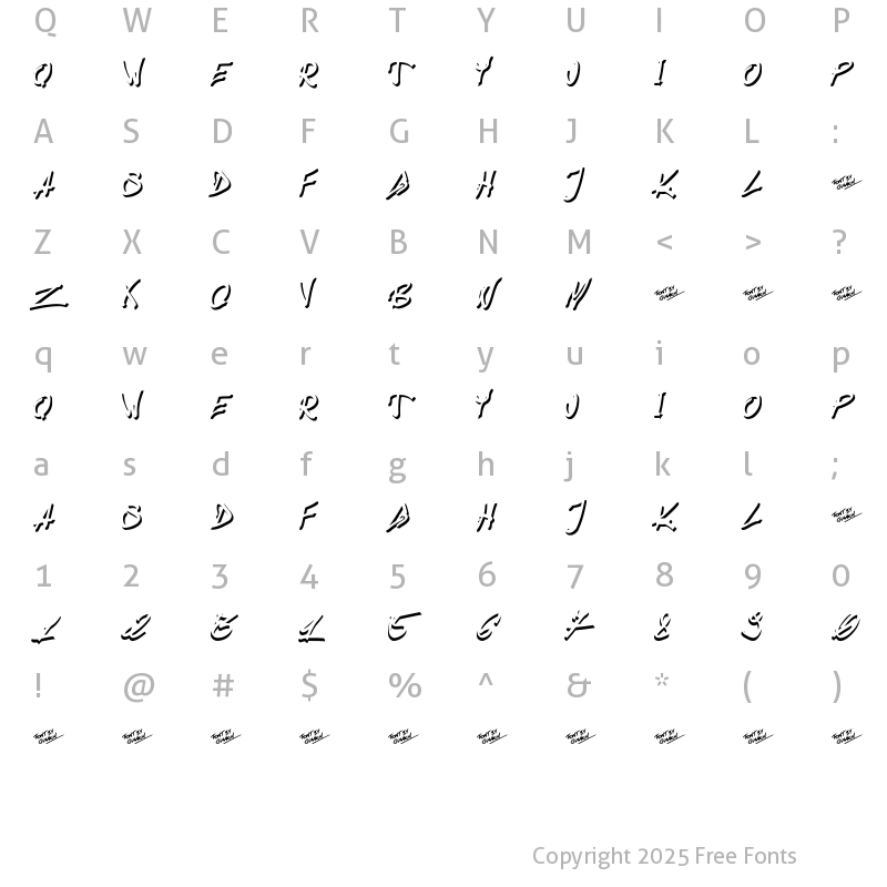 Character Map of Mumendoom Regular