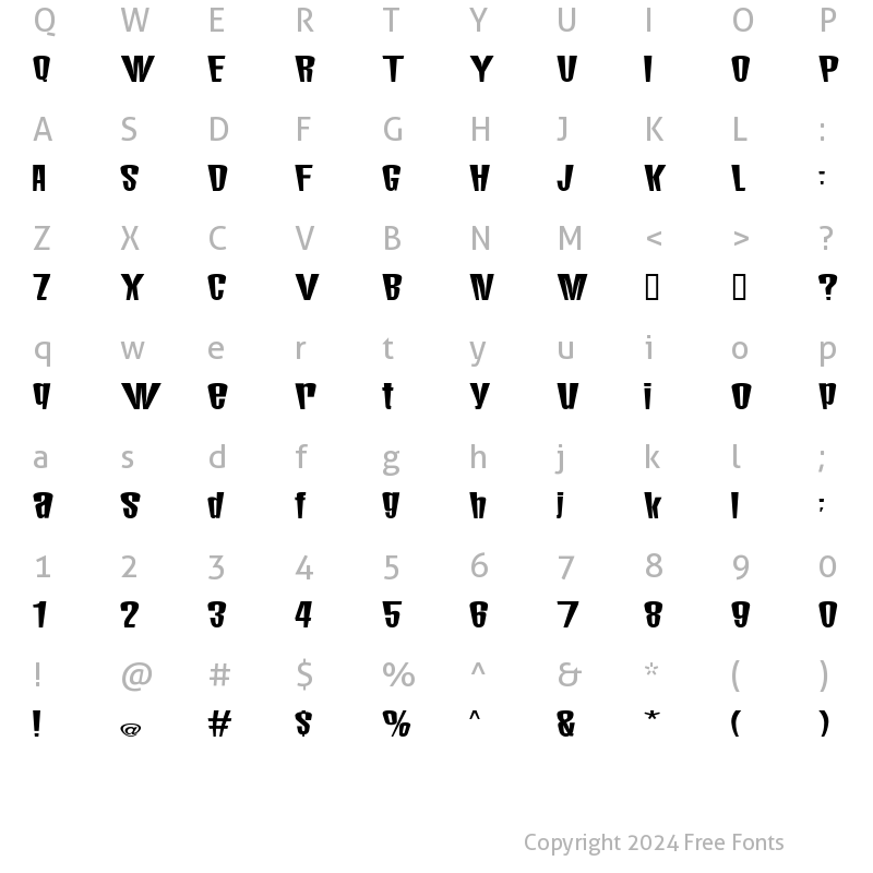 Character Map of MunsterMash Bold