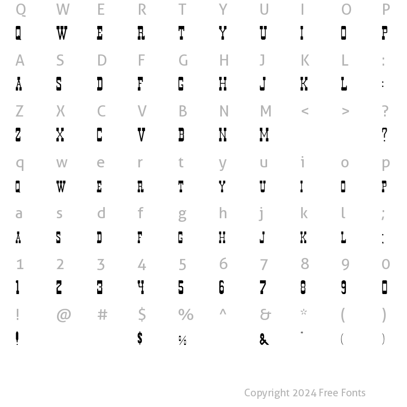 Character Map of Murdano Regular