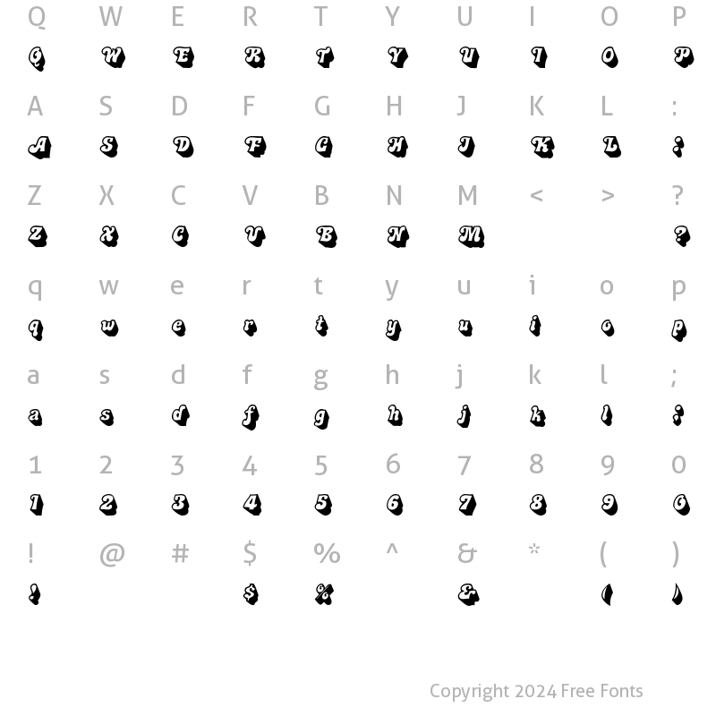 Character Map of Murdock Bold Italic