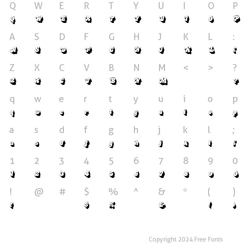 Character Map of Murdock Italic