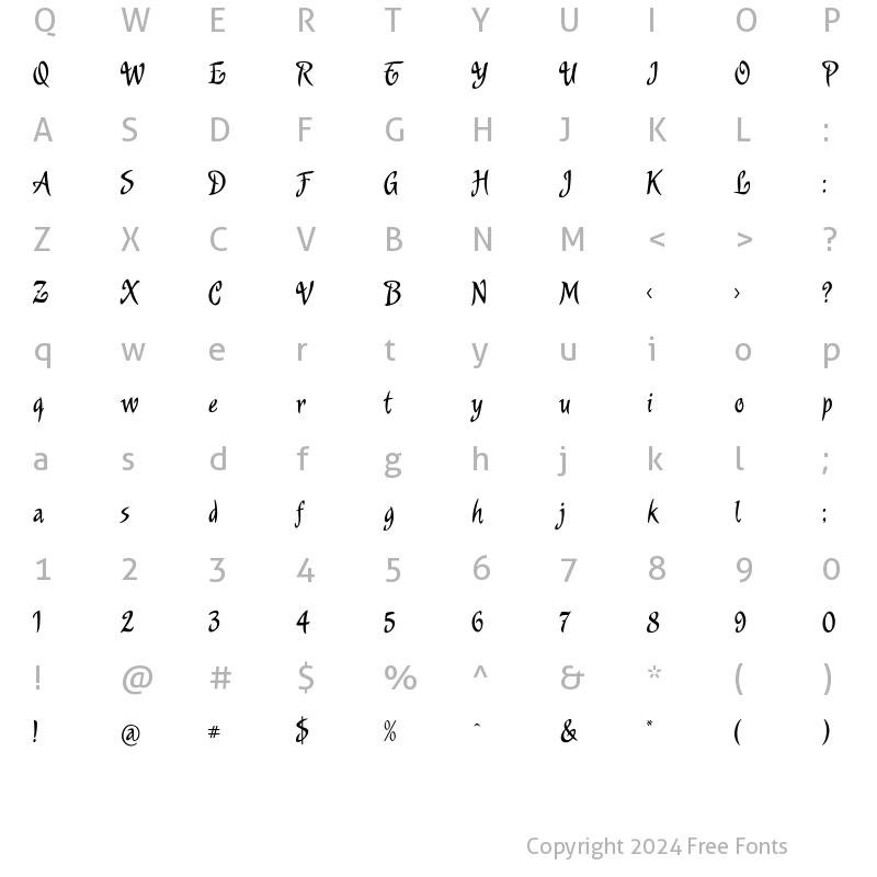 Character Map of Murga Medium