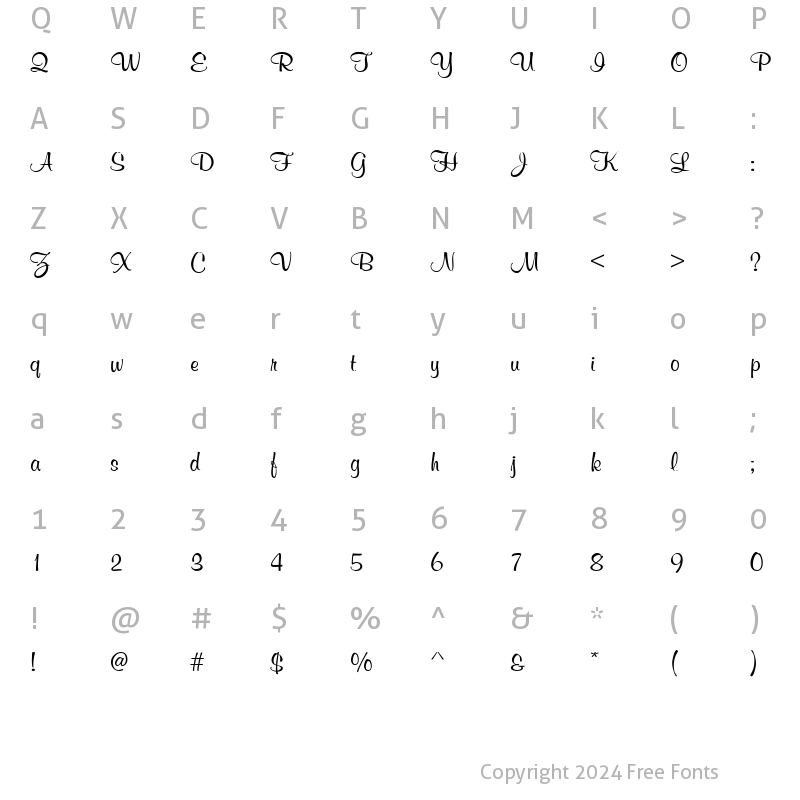 Character Map of Murphy Script Regular