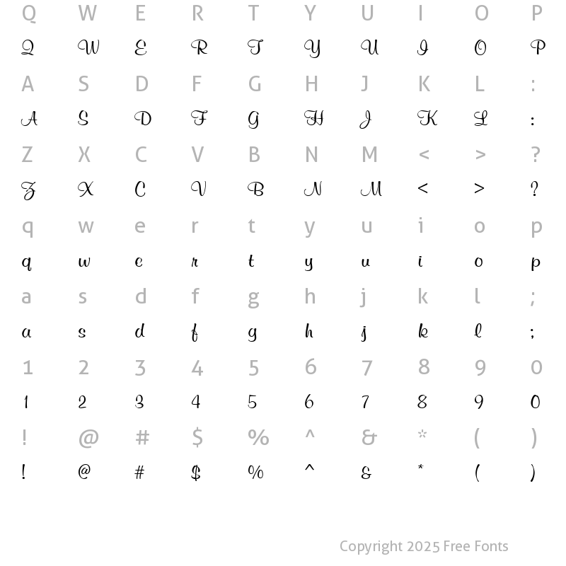 Character Map of MurphyScriptViva Regular