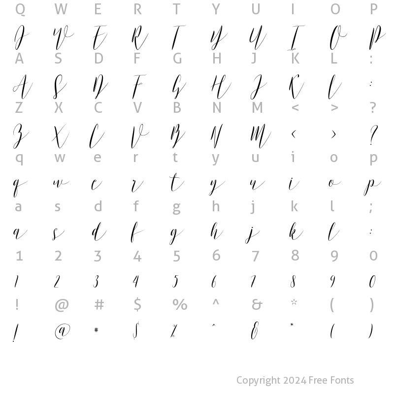 Character Map of Murrano Regular