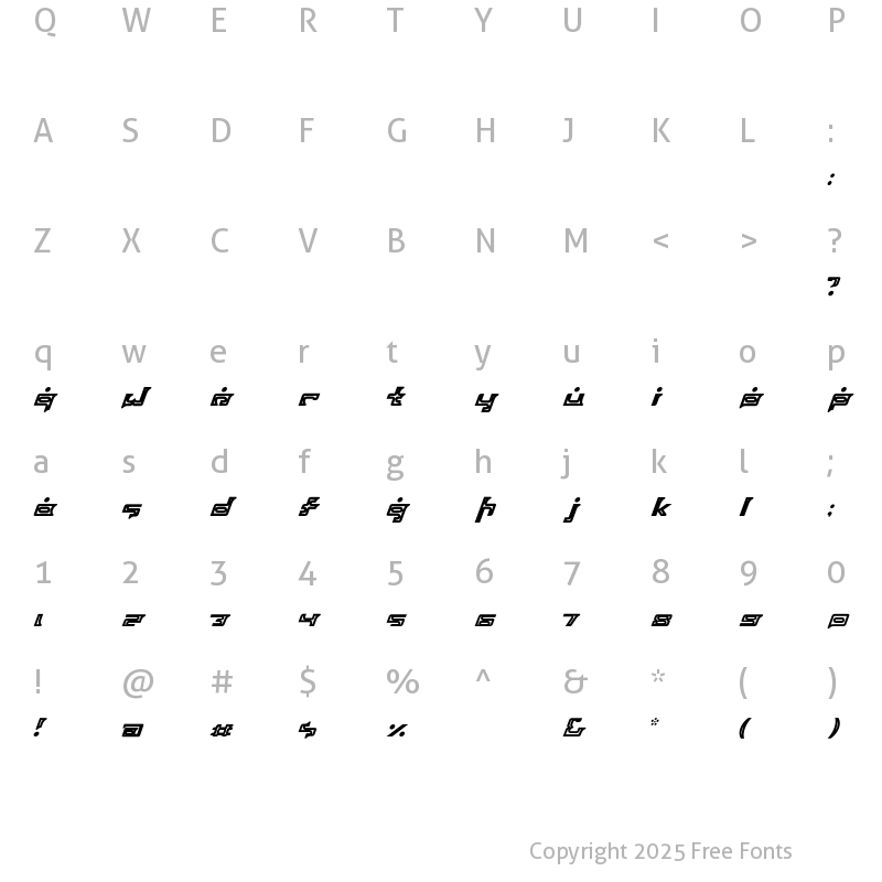 Character Map of MUSASABI Regular