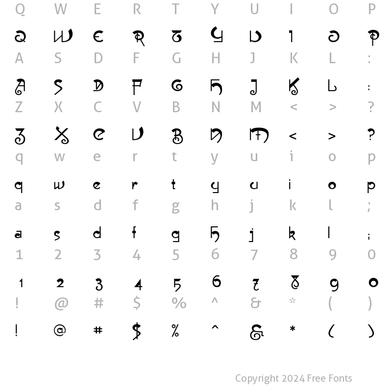 Character Map of MuseFace Regular