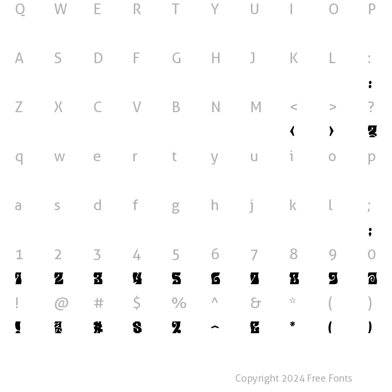 Character Map of Musetta Regular