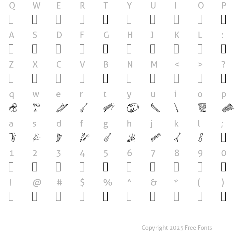 Character Map of Music for a While Regular