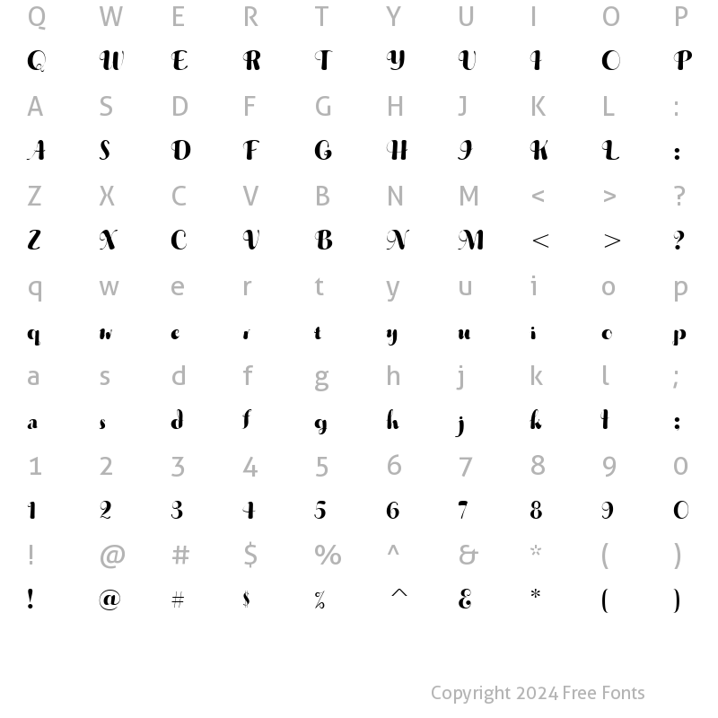 Character Map of MusicaITC TT Regular