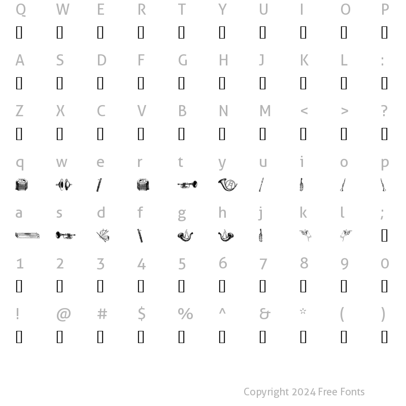 Character Map of musical instruments, 2nd chair Regular