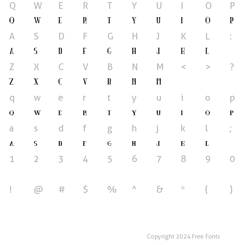 Character Map of MusicianFont Aged Regular