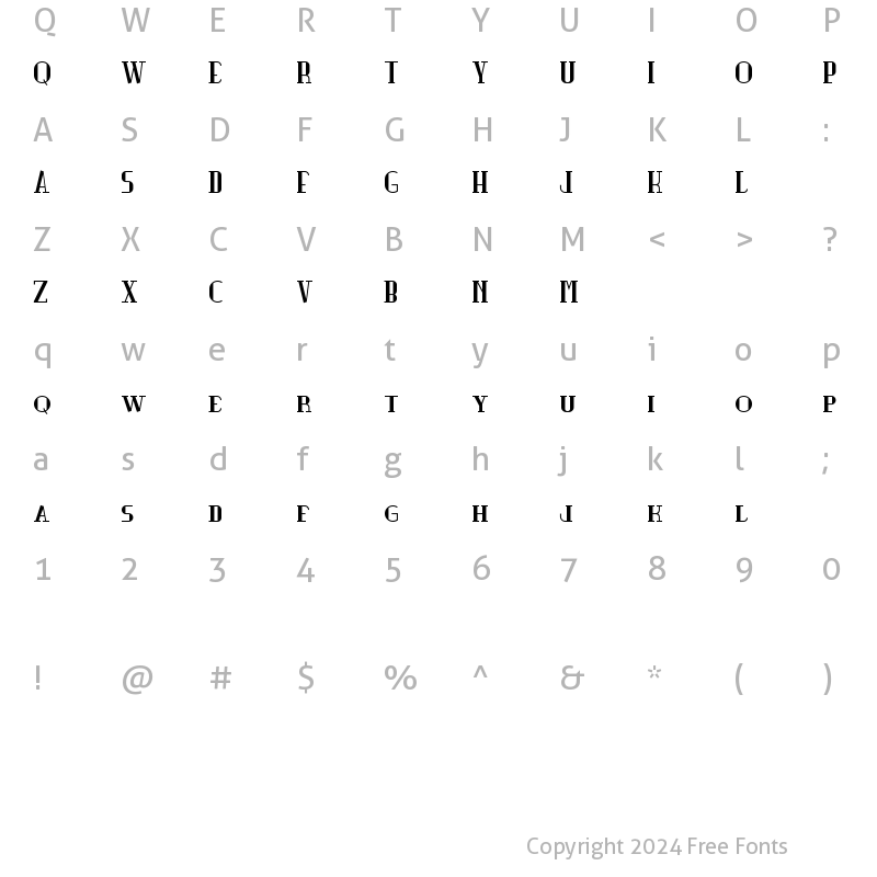 Character Map of MusicianFont Base Regular