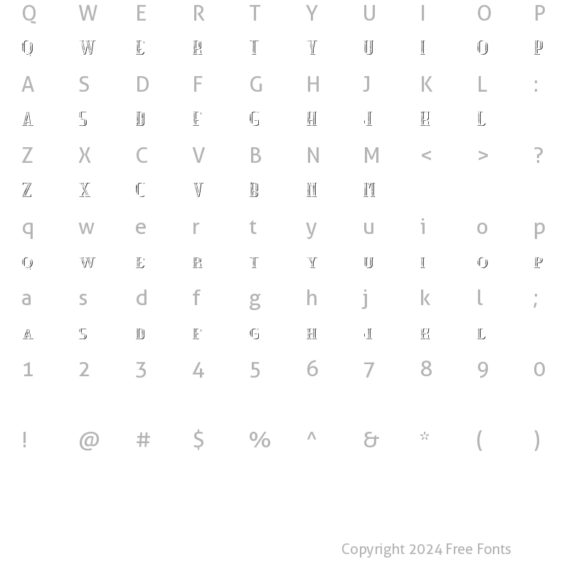 Character Map of MusicianFont TextureShadowFX Regular