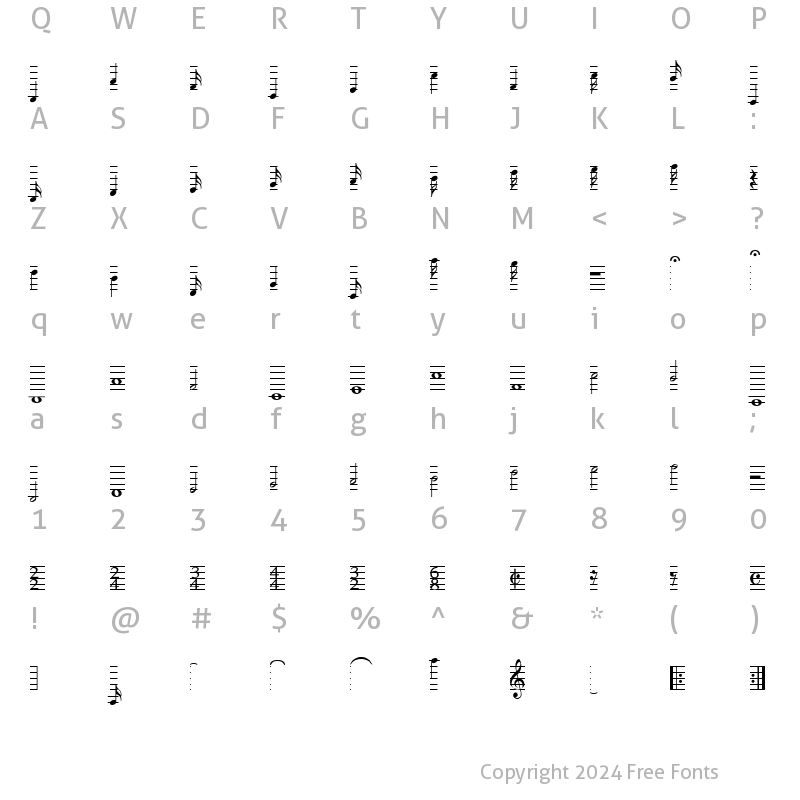 Character Map of MusiQwikB Regular