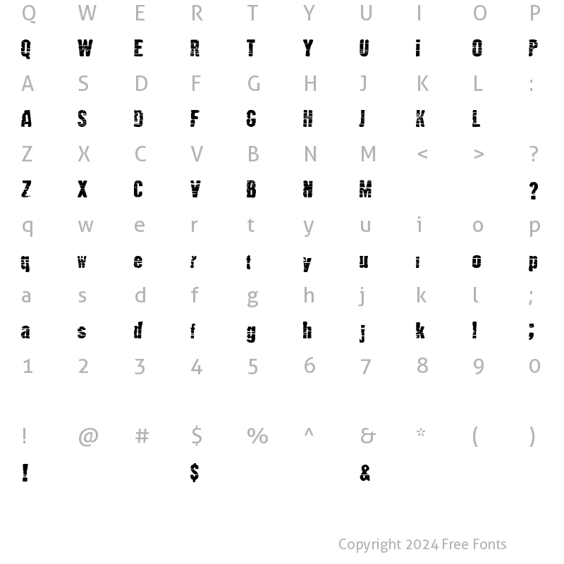 Character Map of MutantE Regular