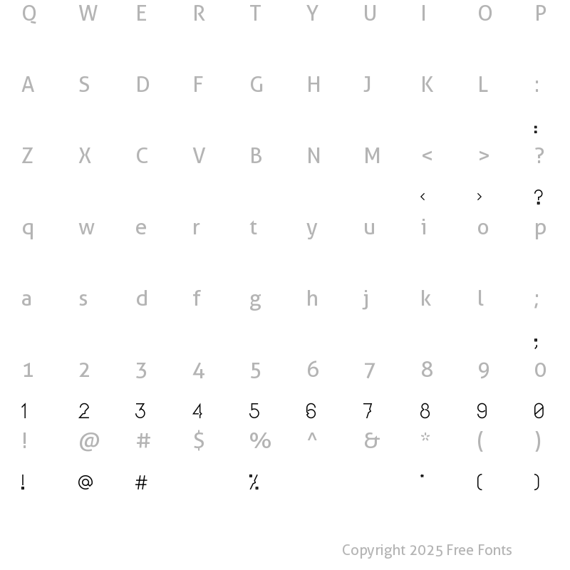 Character Map of Mutawazi Bold Regular