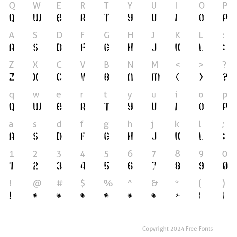 Character Map of Mute Fruit Skimpy Krash Regular