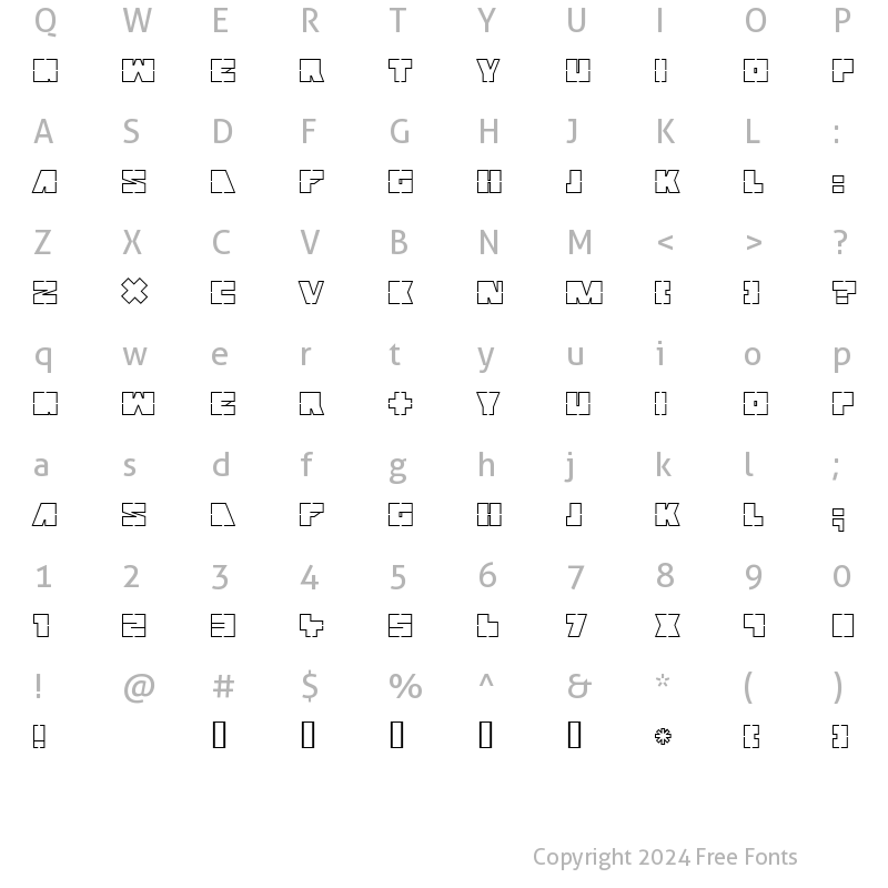 Character Map of Mutter Regular