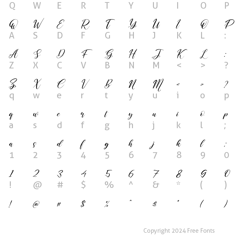 Character Map of Muttiara Pagi Italic