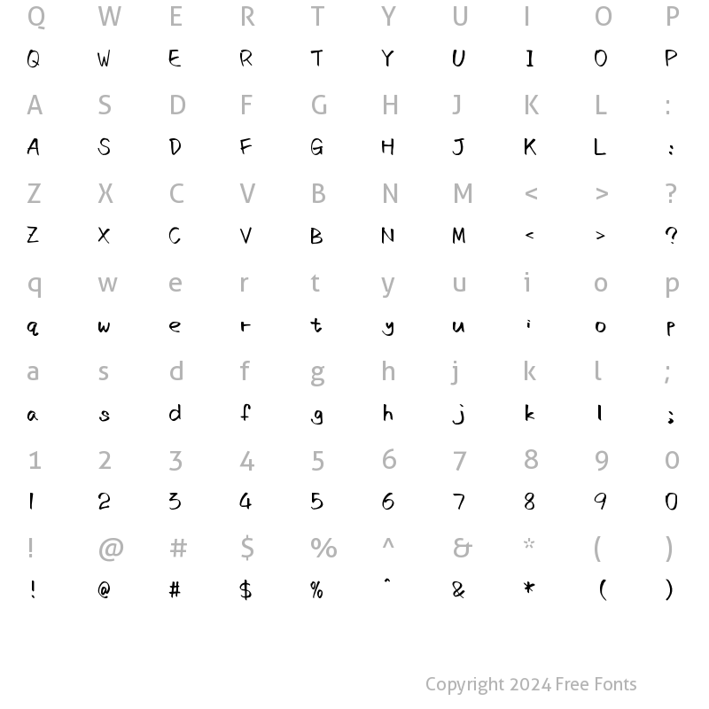 Character Map of MuyaoPleased Regular