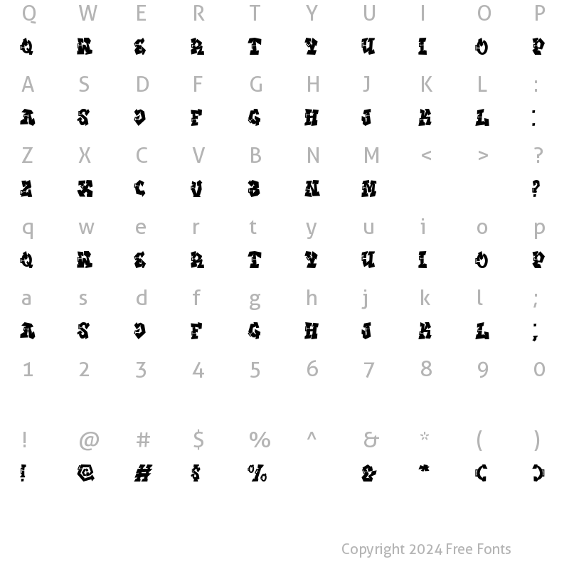 Character Map of Mwd Graff Regular