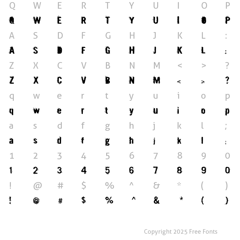 Character Map of Mx1urban Regular