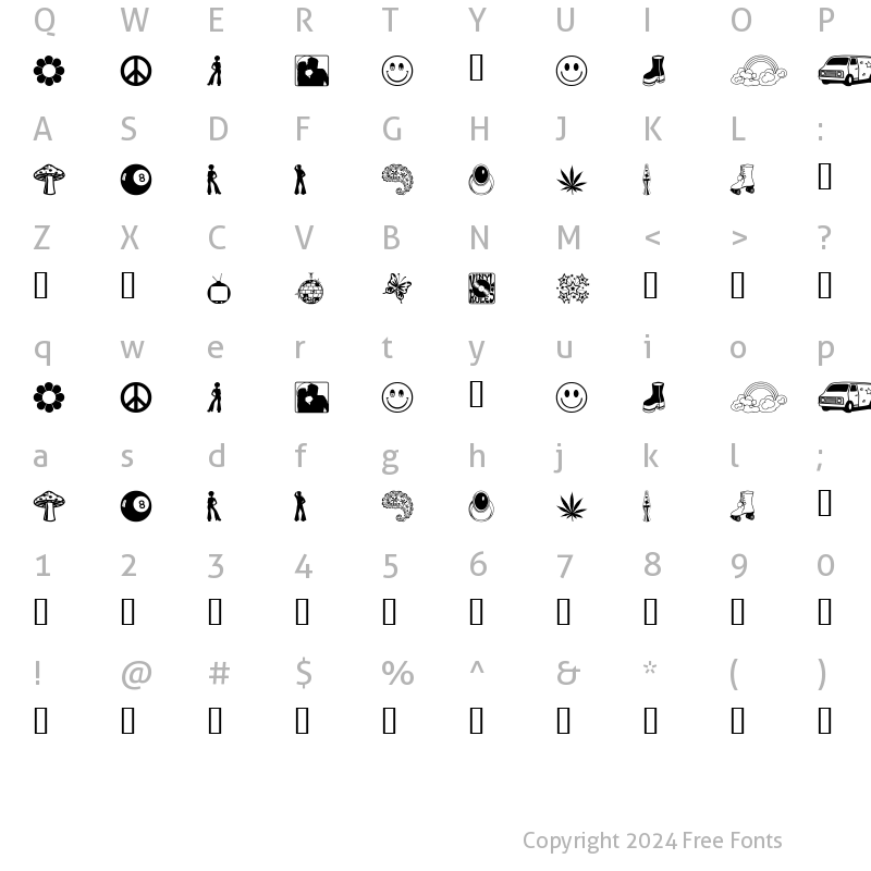 Character Map of My 70s Ding Regular