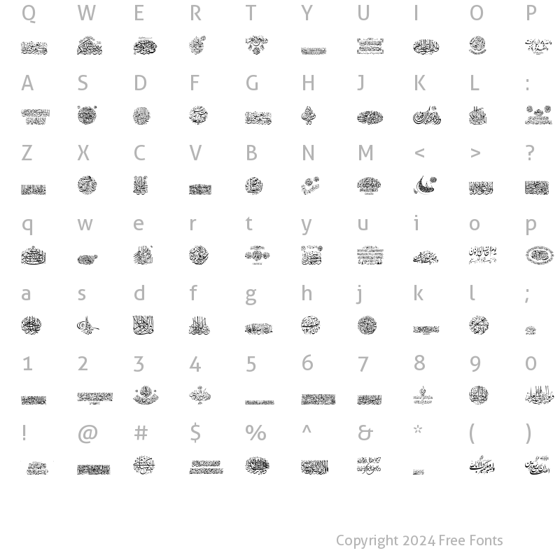 Character Map of My Font Quraan Regular