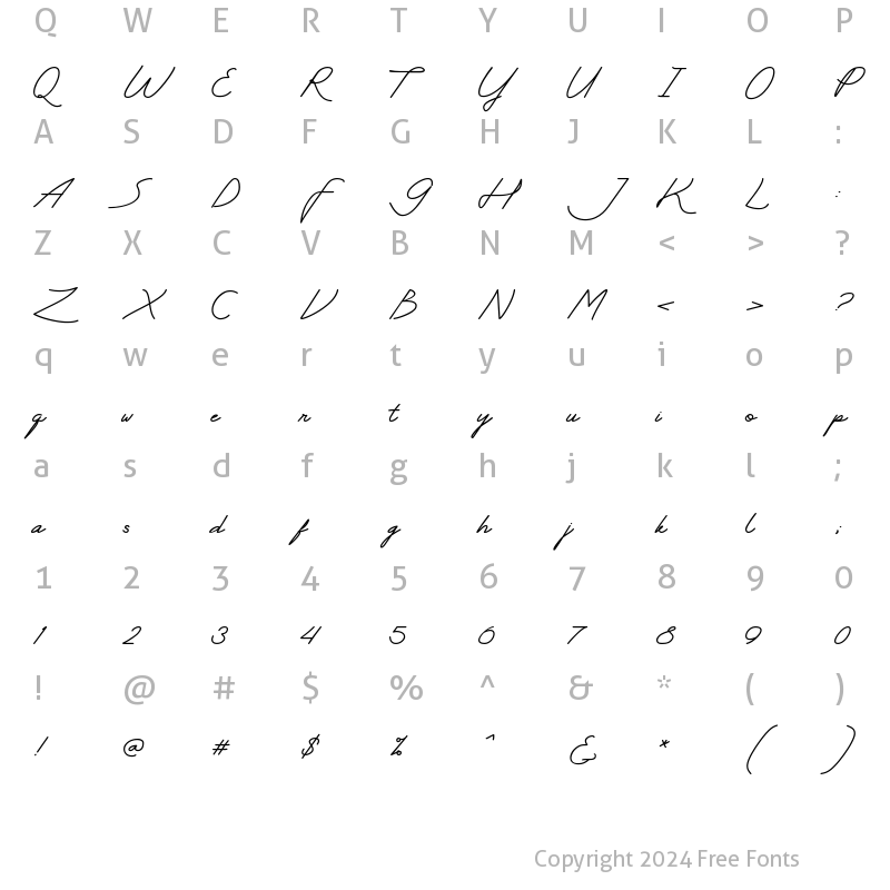 Character Map of My Ugly Handwritting Regular