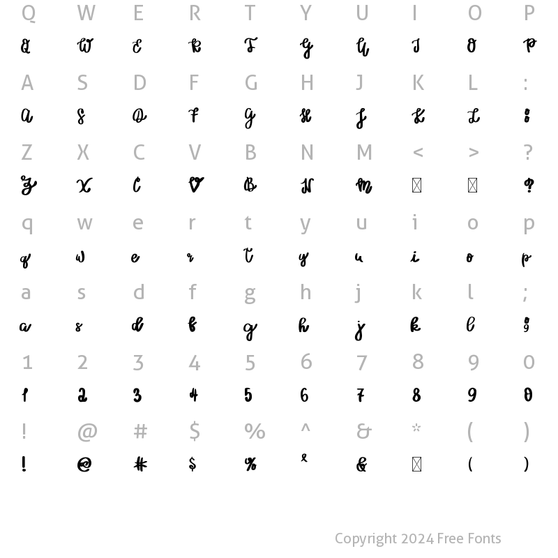 Character Map of MyFebruary Regular