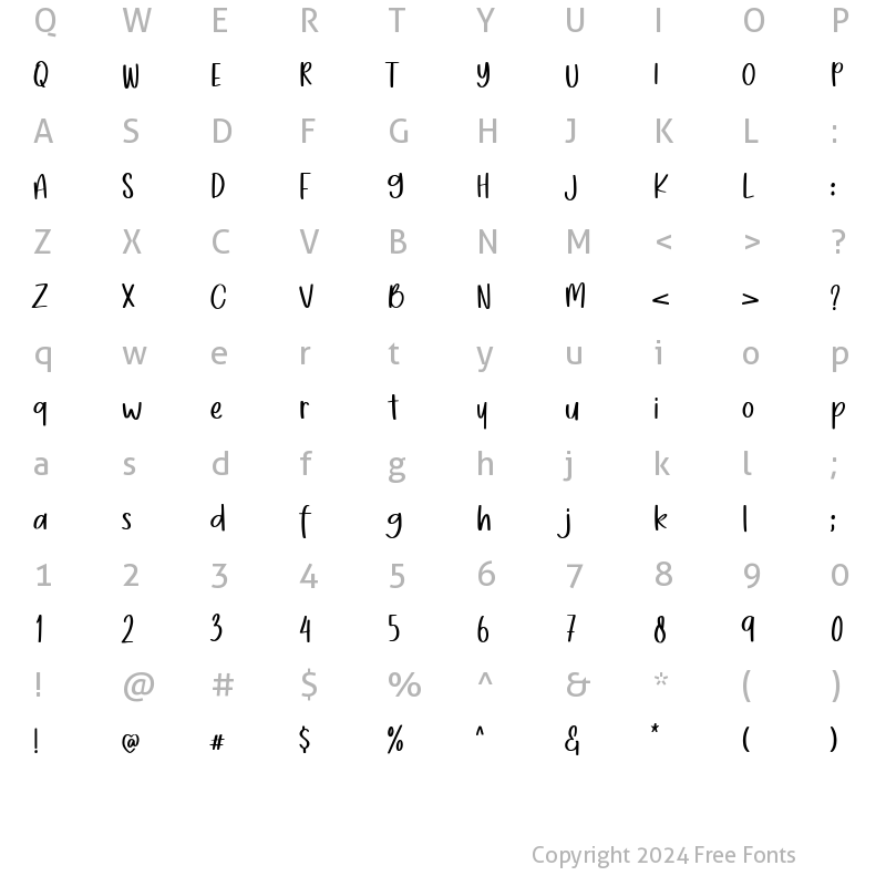 Character Map of Mykilove Regular