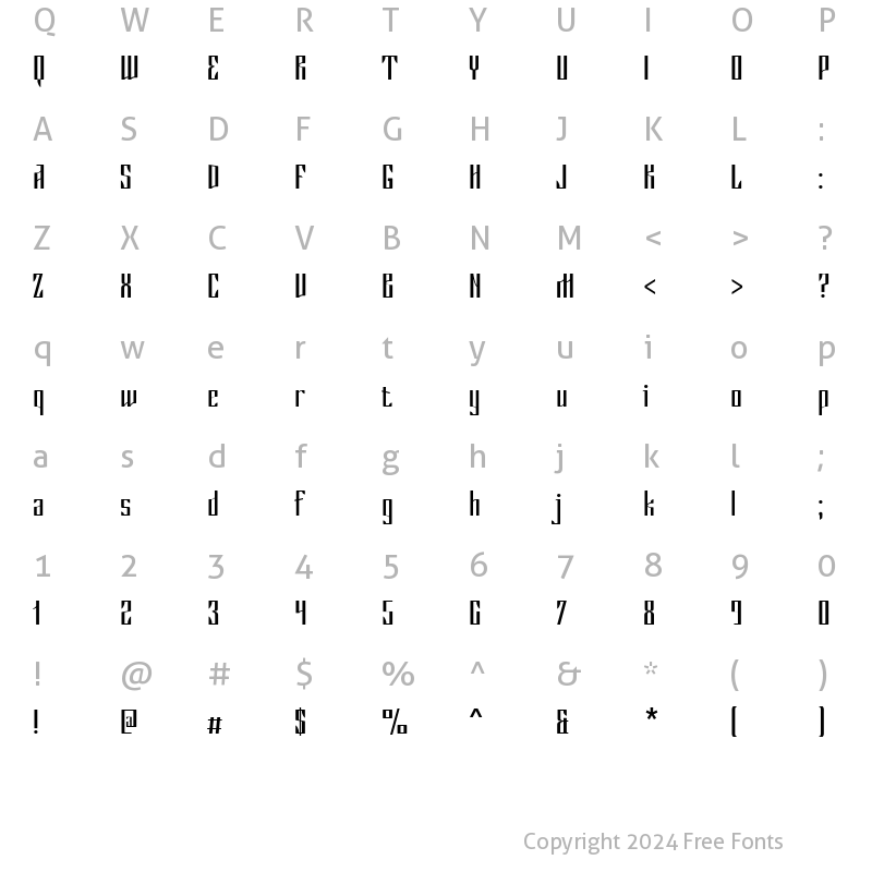 Character Map of Myla Bold