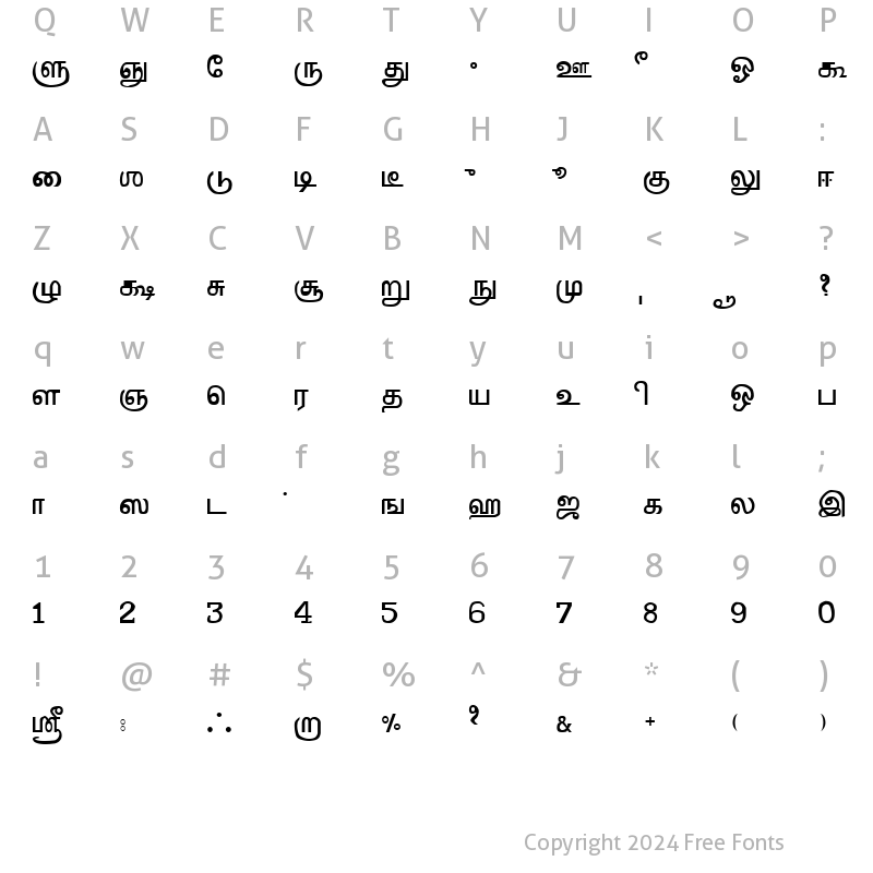 Character Map of MylaiPlain Regular