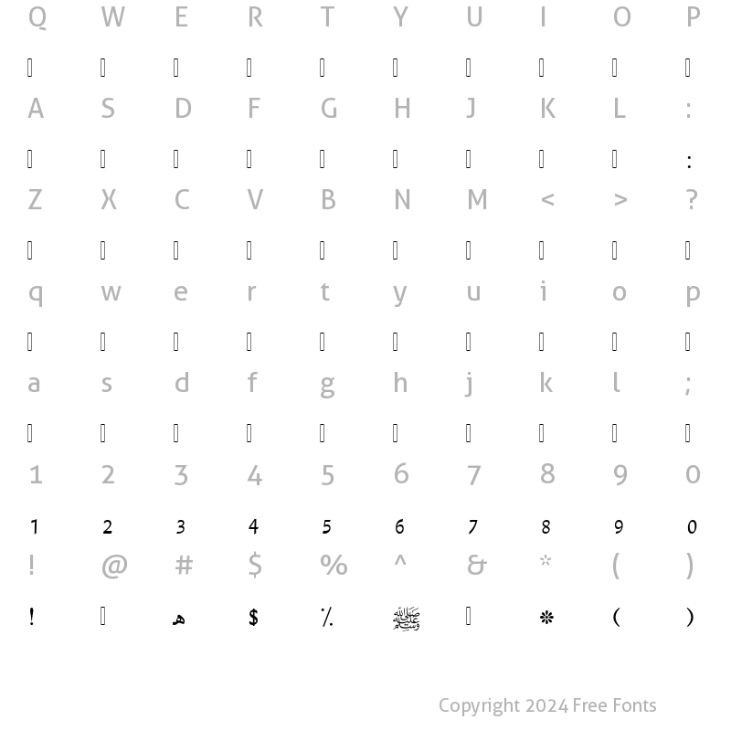 Character Map of mylotus Bold