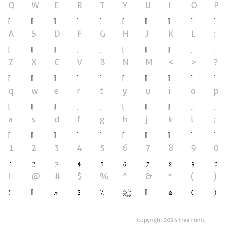 Character Map of mylotus Regular