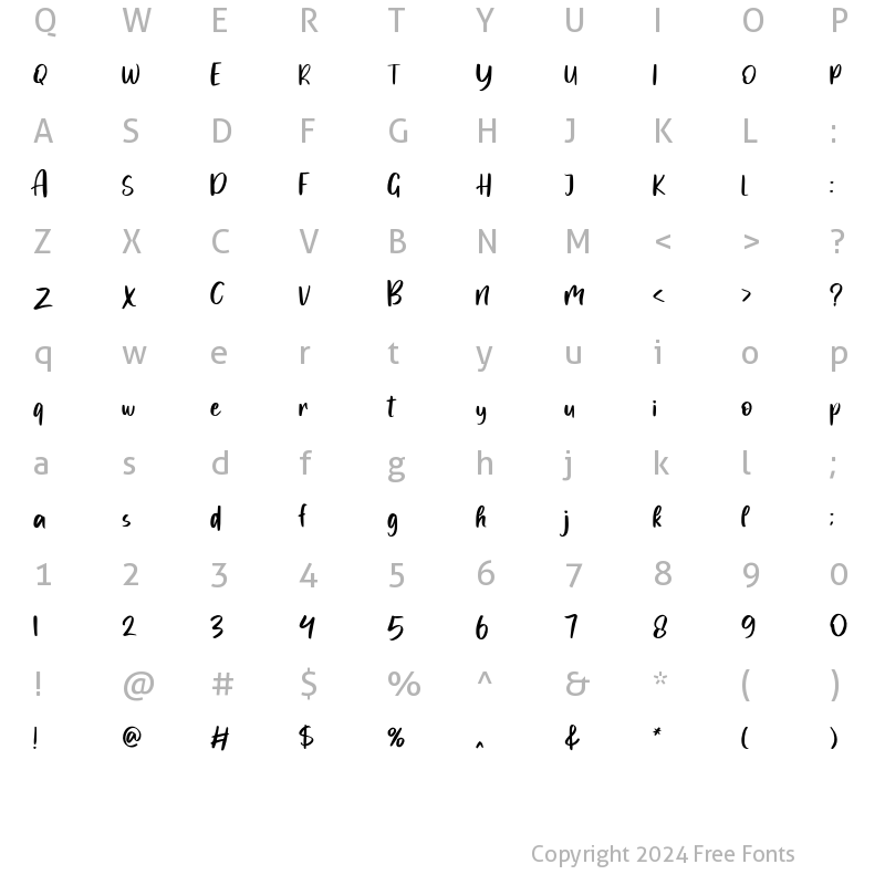 Character Map of MyLove Regular