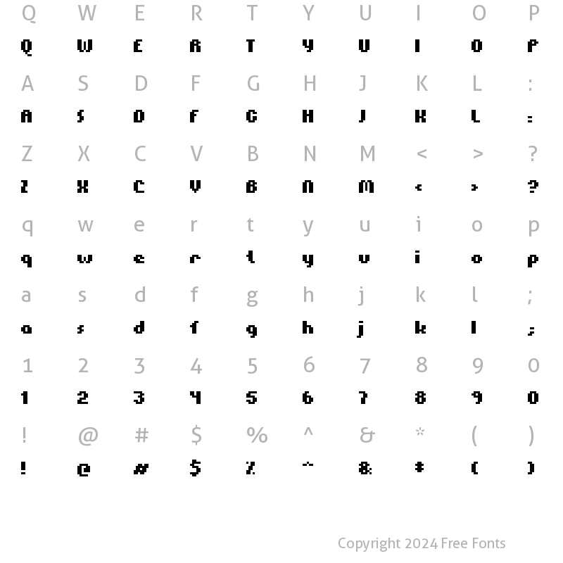 Character Map of Myopic Bold