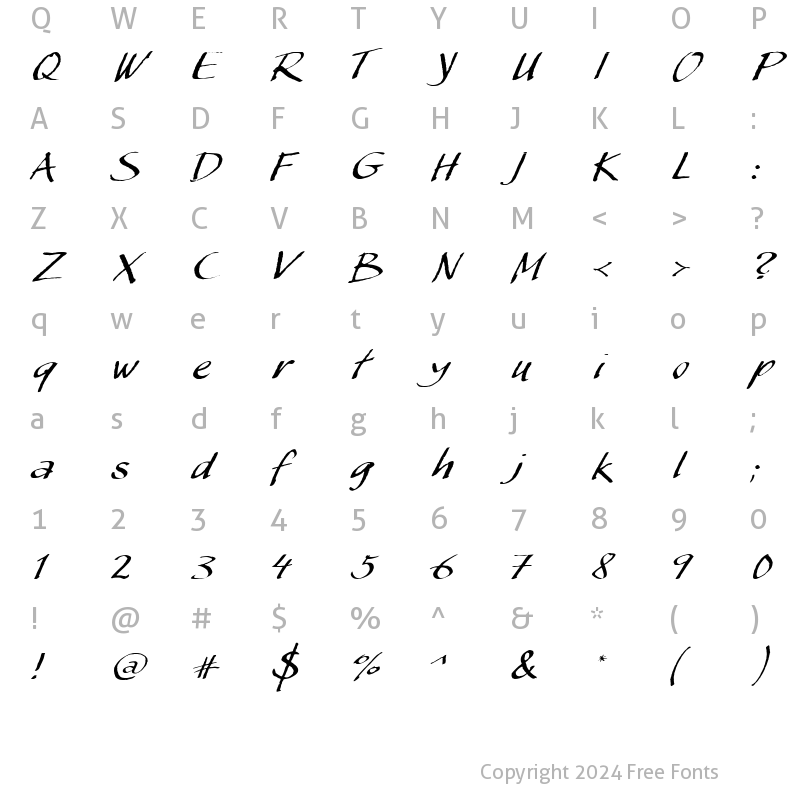 Character Map of MyScript Plain Regular