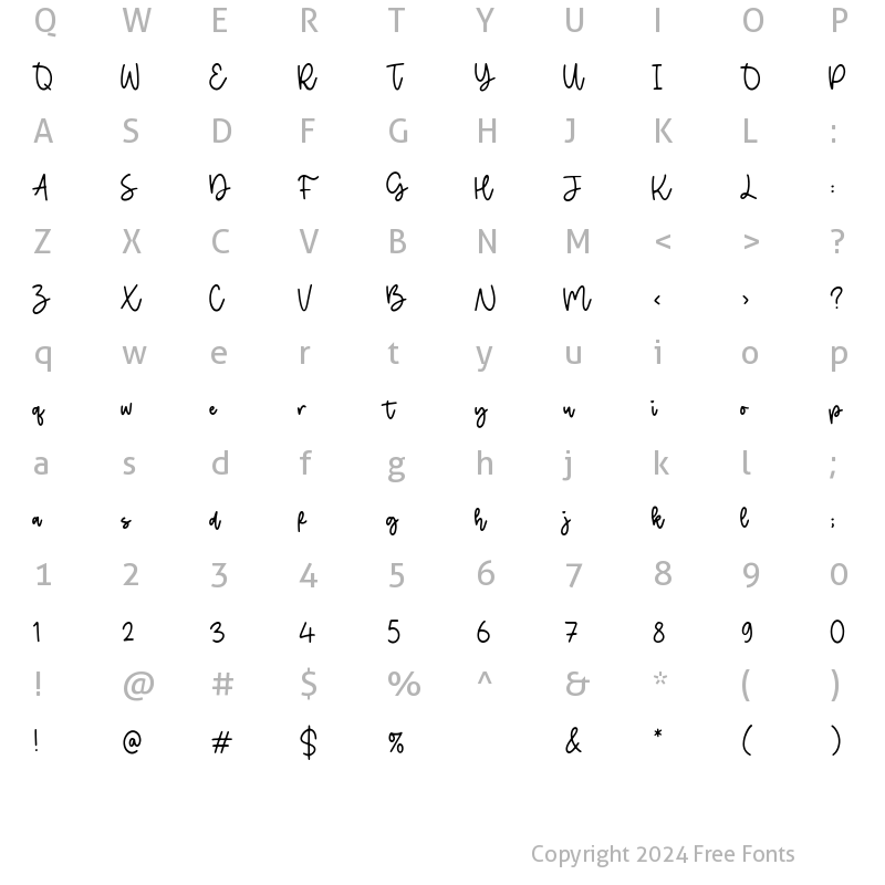 Character Map of Mysteries Regular