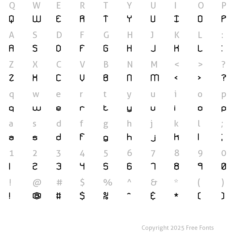 Character Map of Mysterons BRK Normal