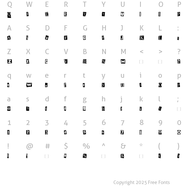 Character Map of Mystery-Black Black