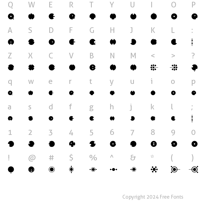 Character Map of Mystery Circle Regular