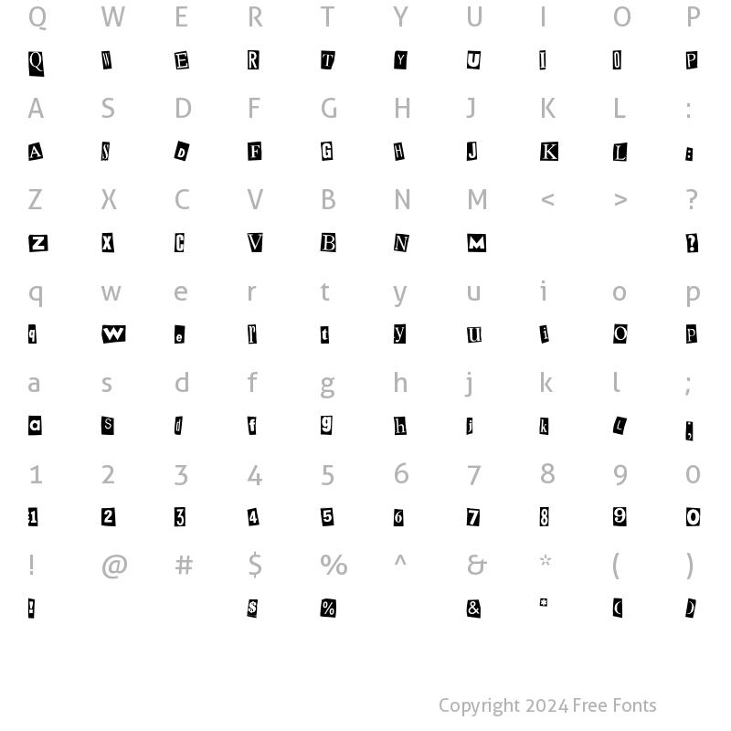 Character Map of MysteryEF Black Regular