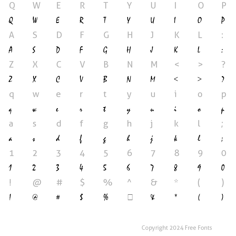 Character Map of Mystic Condensed Normal